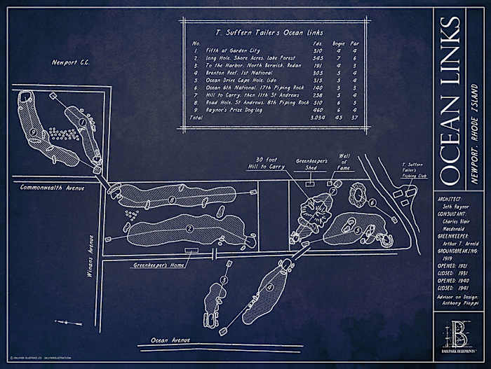 Seth Raynor's routing for the Ocean Links Golf Course.
